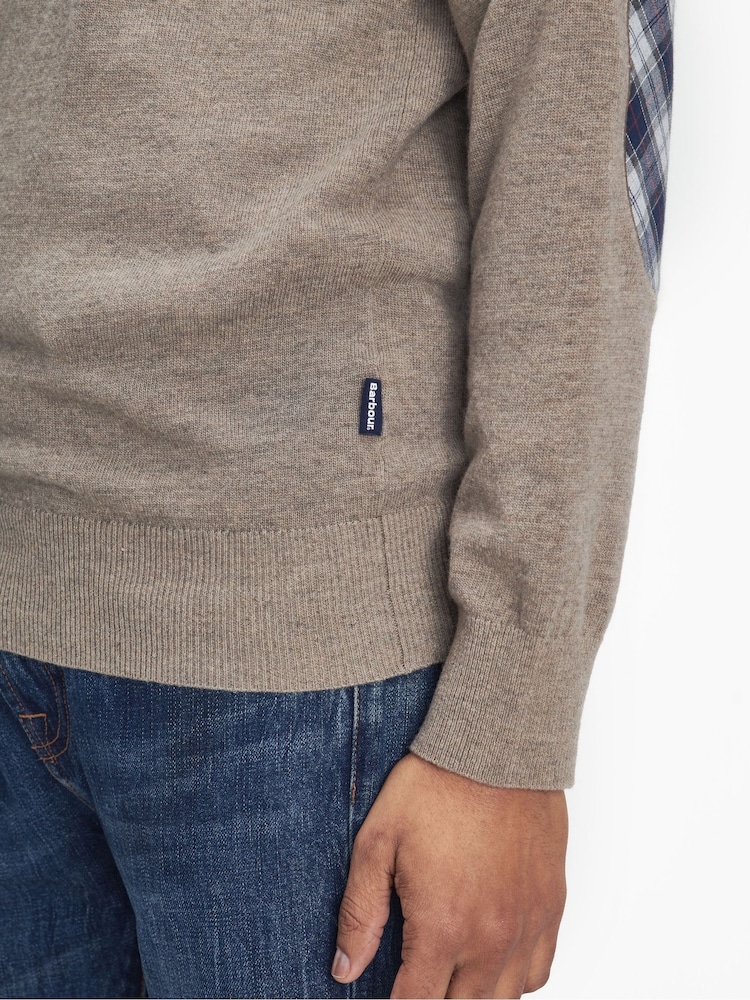 Barbour® Cream Marlow Quarter Zip Jumper - Image 6 of 6