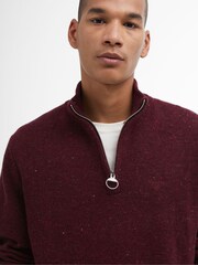 Barbour® Red Tainsbury Quarter Zip Jumper - Image 4 of 5