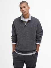 Barbour® Grey Tainsbury Quarter Zip Jumper - Image 1 of 5