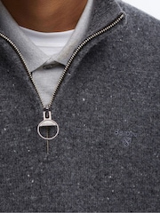 Barbour® Grey Tainsbury Quarter Zip Jumper - Image 5 of 5