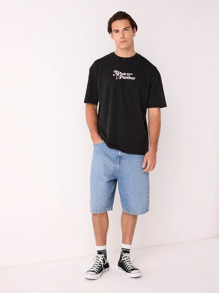 Black Pink Panther Licence Graphic Print T-Shirt - Image 2 of 9