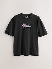 Black Pink Panther Licence Graphic Print T-Shirt - Image 6 of 9