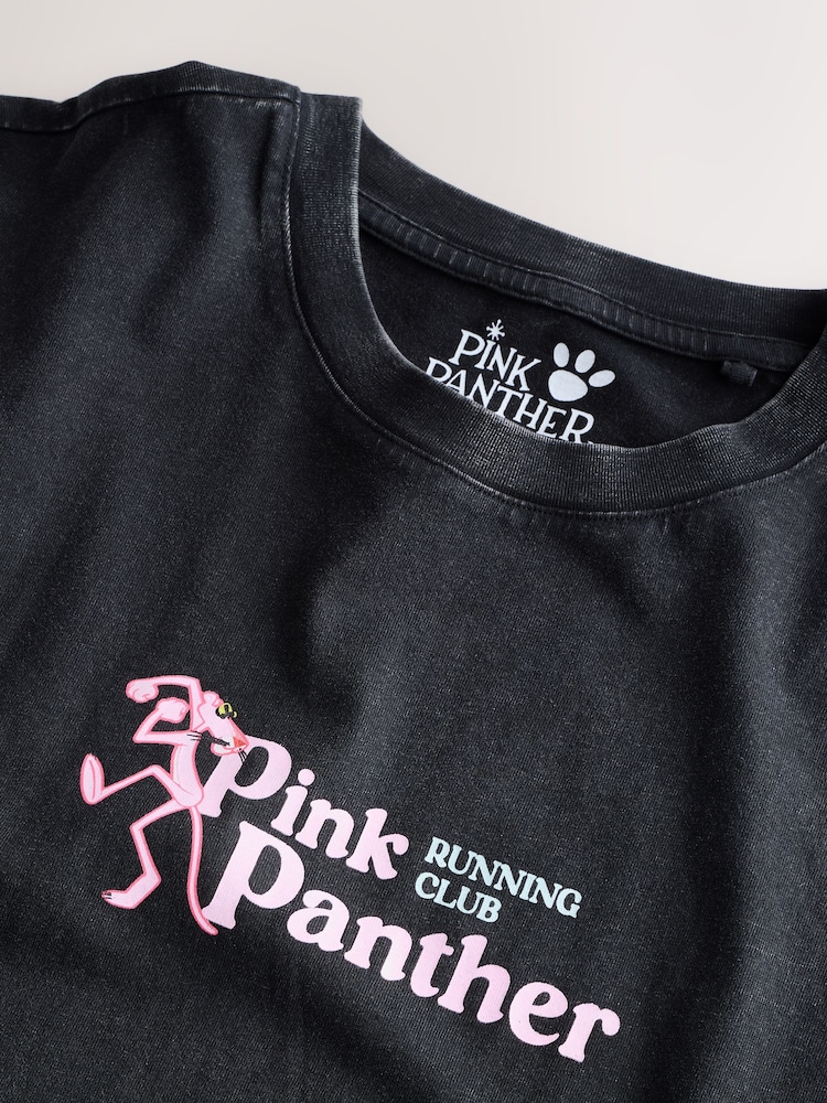 Black Pink Panther Licence Graphic Print T-Shirt - Image 9 of 9