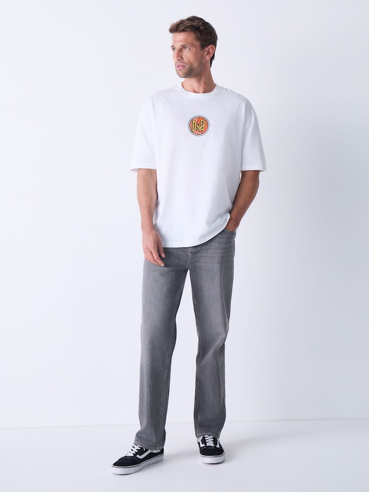 White Homer Simpson Licence 100% Cotton Graphic T-Shirt - Image 2 of 6