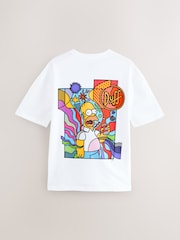 White Homer Simpson Licence 100% Cotton Graphic T-Shirt - Image 6 of 6