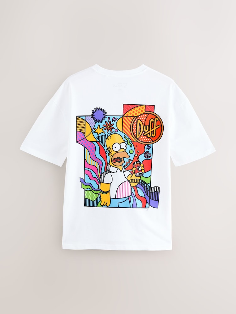 White Homer Simpson Licence 100% Cotton Graphic T-Shirt - Image 6 of 6