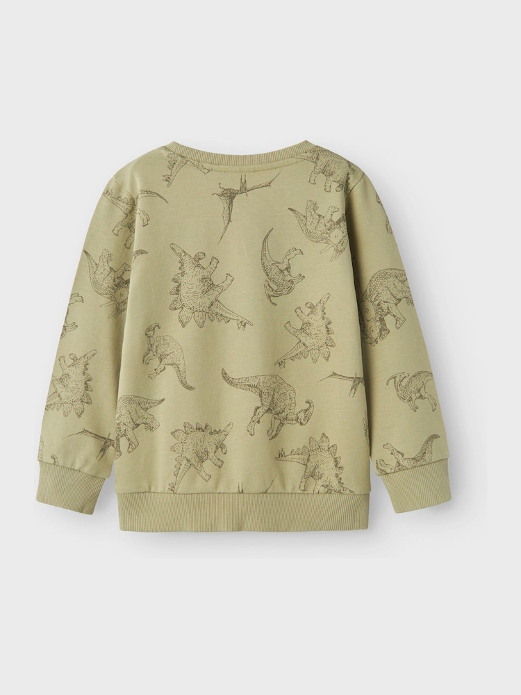 Name It Green Dinosaur Graphic Printed Sweatshirt - Image 5 of 5 Name It Green Dinosaur Graphic Printed Sweatshirt - Image 5 of 5