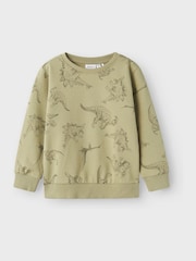 Name It Green Dinosaur Graphic Printed Sweatshirt - Image 5 of 10