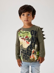 Name It Green Boys Gigantosaurus Graphic Long Sleeve T-Shirt - Image 1 of 2