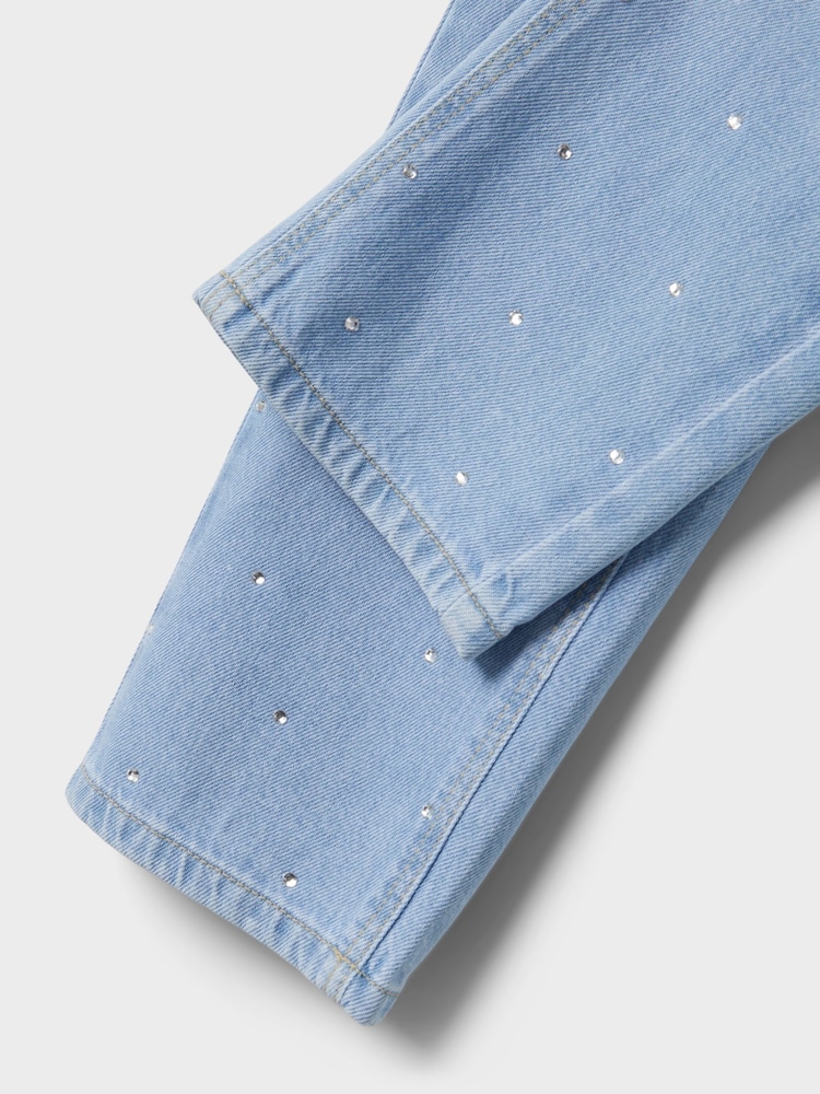 Name It Light Blue Wide Leg Embellished Jeans - Image 6 of 6