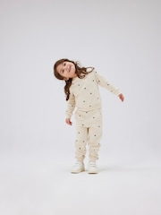 Name It Cream Heart Printed 100% Cotton Joggers - Image 1 of 5