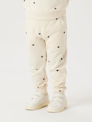 Name It Cream Heart Printed 100% Cotton Joggers - Image 3 of 5