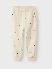 Name It Cream Heart Printed 100% Cotton Joggers - Image 4 of 5