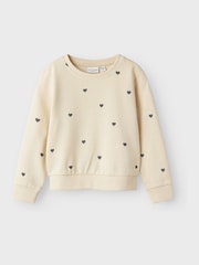 Name It Cream Heart Printed 100% Cotton Sweatshirt - Image 3 of 5