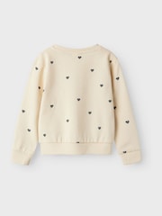 Name It Cream Heart Printed 100% Cotton Sweatshirt - Image 4 of 5