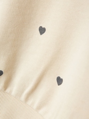Name It Cream Heart Printed 100% Cotton Sweatshirt - Image 5 of 5