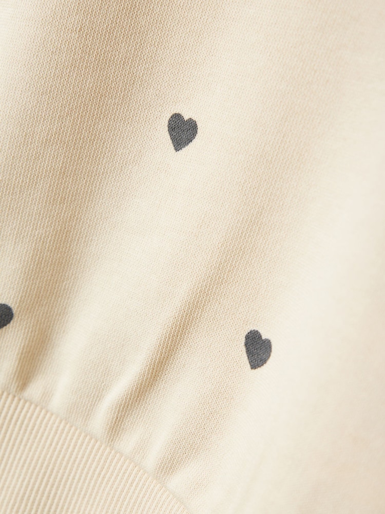 Name It Cream Heart Printed 100% Cotton Sweatshirt - Image 5 of 5