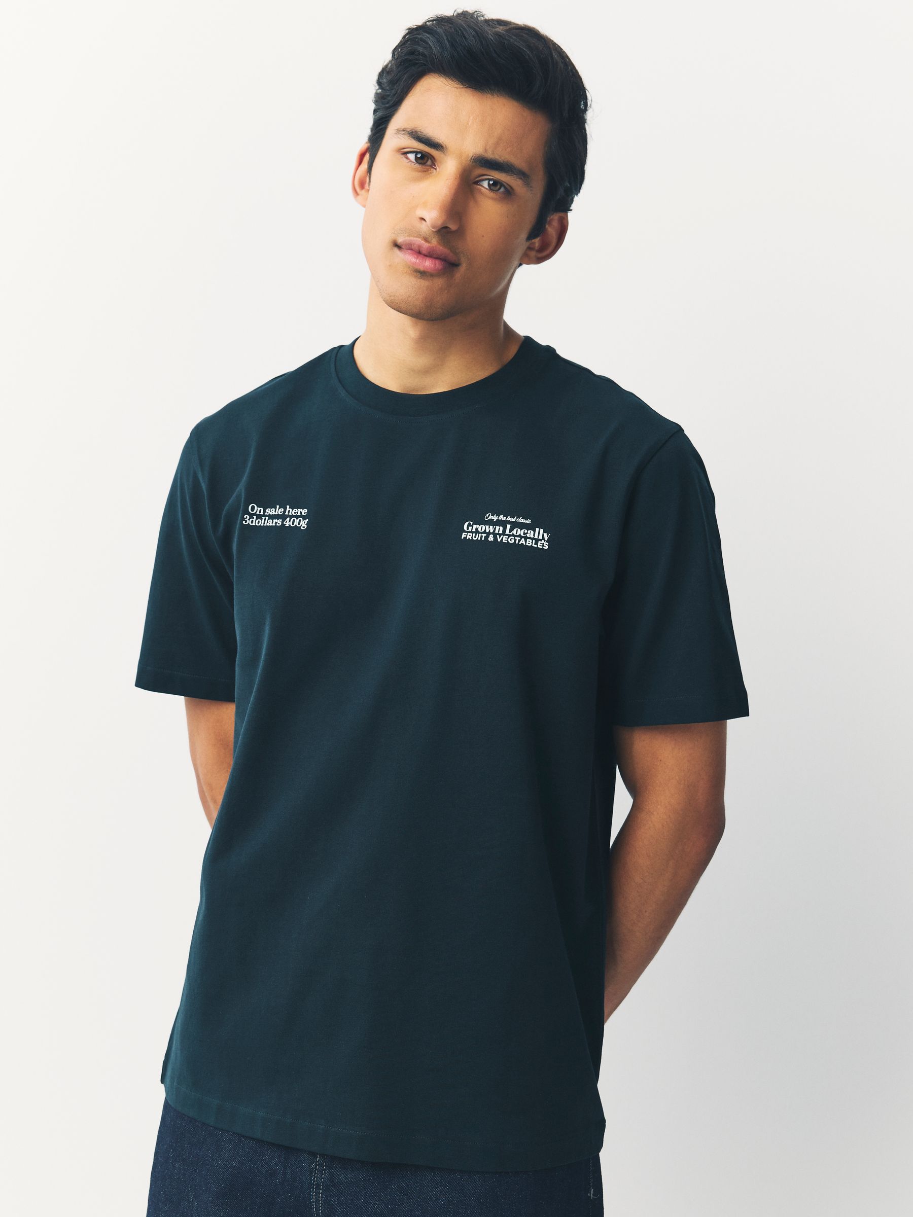 Buy Blue/Green/Neutral Stone Graphic Print Heavyweight T-Shirt