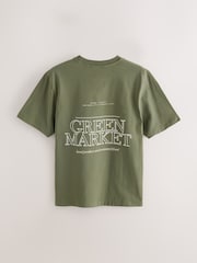 Blue/Green/Neutral Stone Regular Fit Graphic 100% Cotton T-Shirts 3 Pack - Image 9 of 9