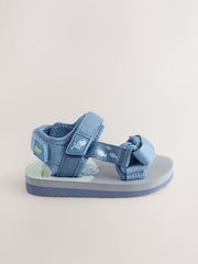 Blue Sea Print Wide Fit (G) Touch Fastening Adjustable Strap Tape Trekker Walking Sandals - Image 2 of 5