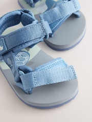 Blue Sea Print Wide Fit (G) Touch Fastening Adjustable Strap Tape Trekker Walking Sandals - Image 4 of 5