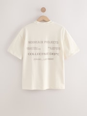 White Text Relaxed Fit Graphic Print Heavy Weight T-Shirt - Image 6 of 8