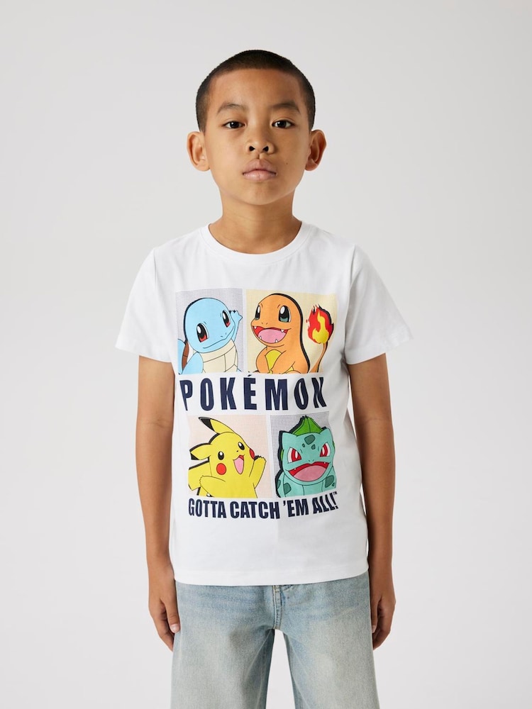 Name It White 100% Cotton Pokemon Graphic T-Shirt - Image 1 of 4