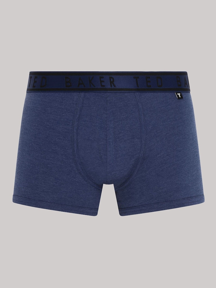 Ted Baker Blue Cotton Trunk 3 Pack - Image 4 of 9