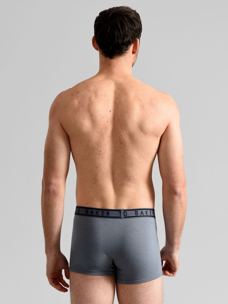 Ted Baker Blue Cotton Trunk 3 Pack - Image 6 of 9