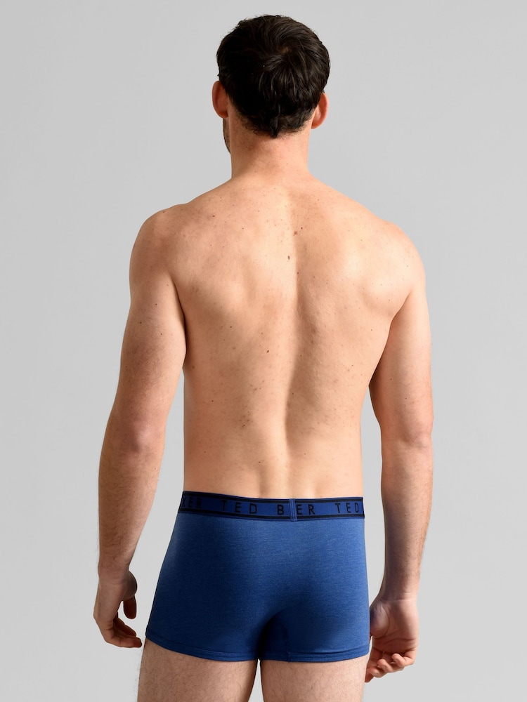 Ted Baker Blue Cotton Trunk 3 Pack - Image 8 of 9