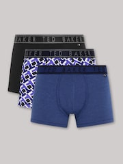 Ted Baker Blue Cotton Trunk 3 Pack - Image 1 of 10