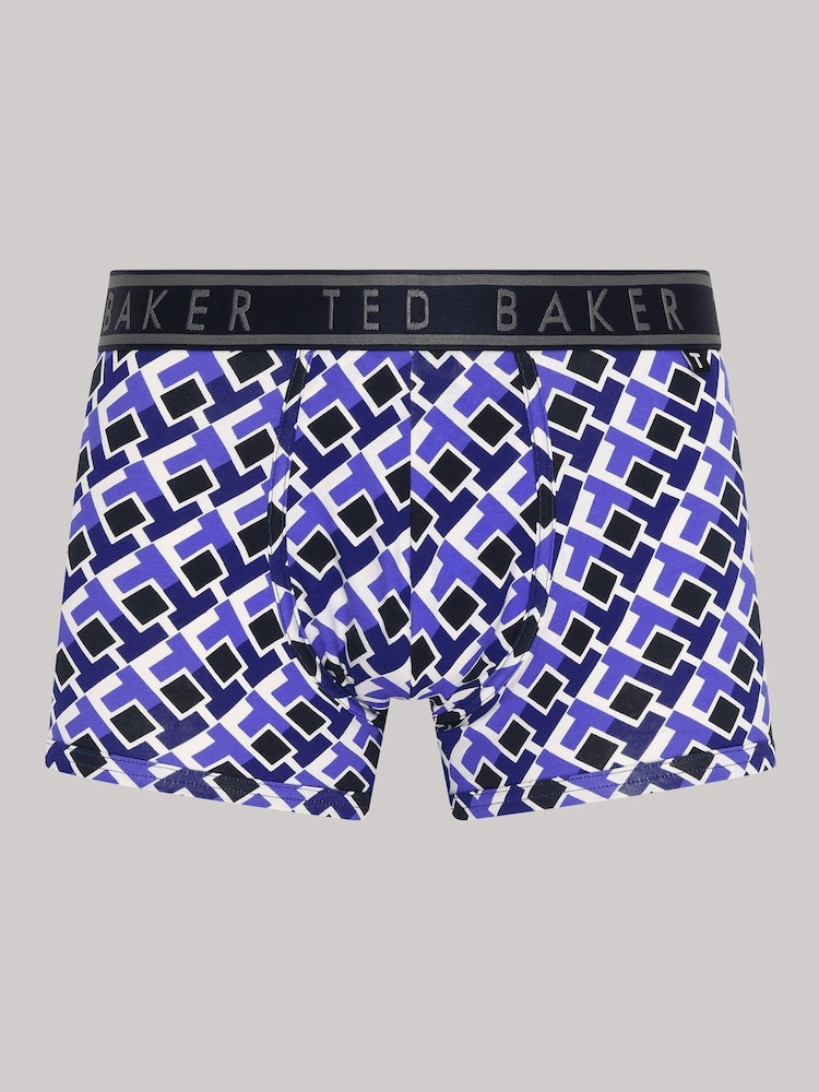 Ted Baker Blue Cotton Trunk 3 Pack - Image 2 of 10