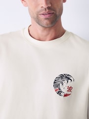White Japanese Surf Graphic Print T-Shirt - Image 5 of 10