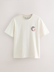 White Japanese Surf Graphic Print T-Shirt - Image 7 of 10