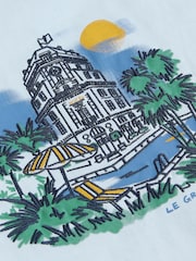 Blue Scene Graphic Print 100% Cotton T-Shirt - Image 10 of 10