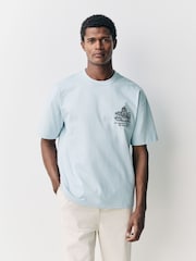 Blue Scene Graphic Print 100% Cotton T-Shirt - Image 2 of 10