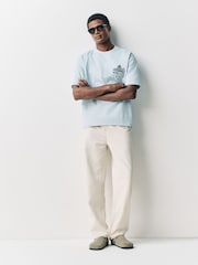 Blue Scene Graphic Print 100% Cotton T-Shirt - Image 3 of 10