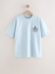 Blue Scene Graphic Print 100% Cotton T-Shirt - Image 6 of 10