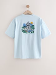 Blue Scene Graphic Print 100% Cotton T-Shirt - Image 7 of 10