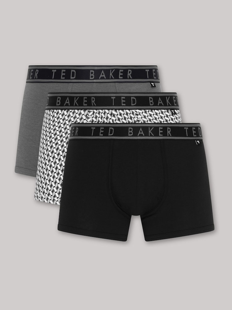 Ted Baker Grey Cotton Trunk 3 Pack - Image 1 of 10
