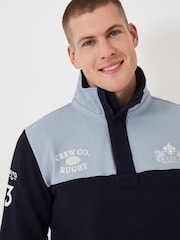 Crew Clothing Company Blue Contrast Chest Panel Padstow Sweatshirt - Image 4 of 6