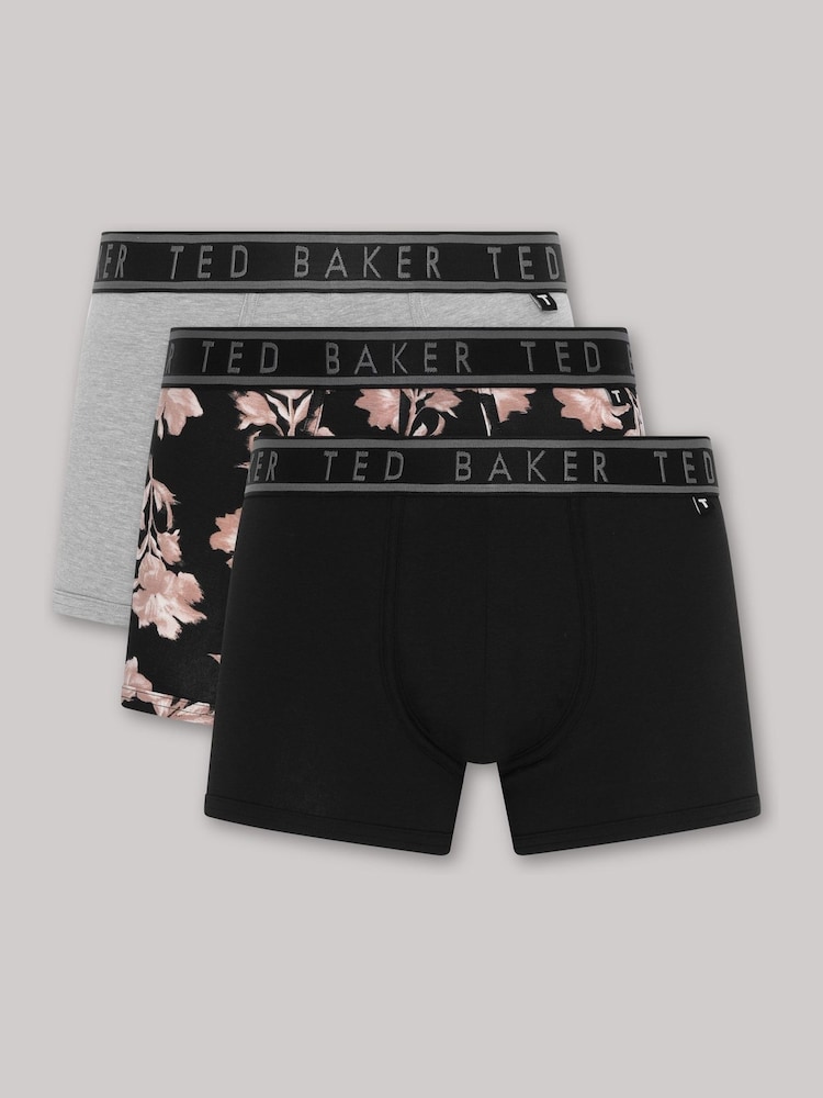 Ted Baker Grey Cotton Trunk 3 Pack - Image 1 of 9