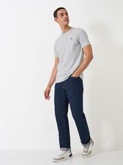 Crew Clothing Company Grey Crew Classic 100% Cotton T-Shirt - Image 1 of 5