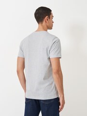 Crew Clothing Company Grey Crew Classic 100% Cotton T-Shirt - Image 2 of 5