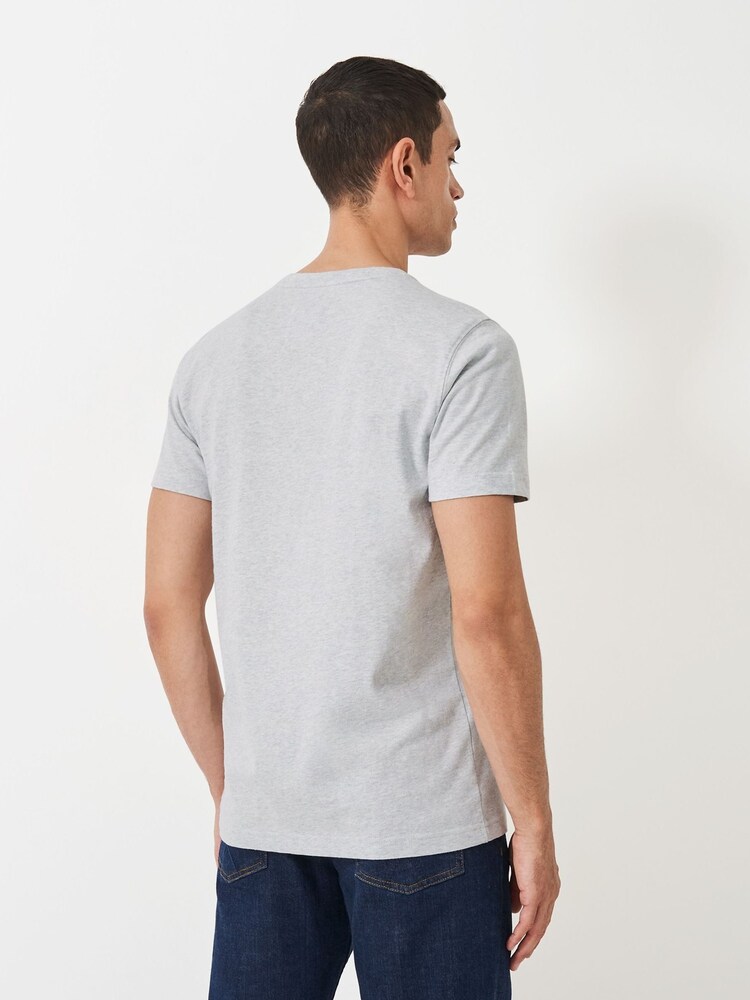 Crew Clothing Company Grey Crew Classic 100% Cotton T-Shirt - Image 2 of 5