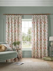 Laura Ashley Pale Cranberry Rosalind Headertape Curtains - Image 1 of 4