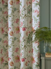 Laura Ashley Pale Cranberry Rosalind Headertape Curtains - Image 4 of 4