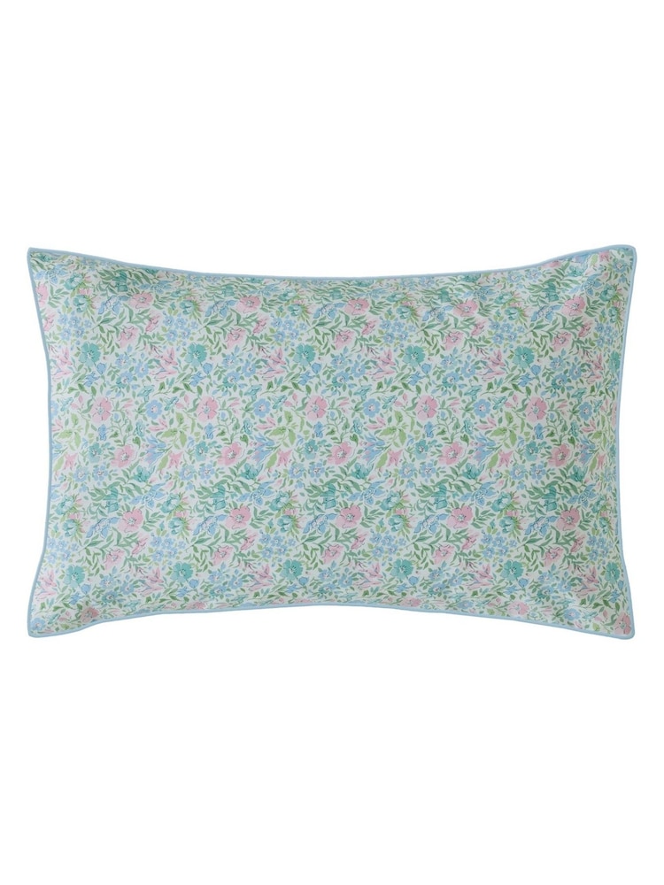 Laura Ashley Set of 2 Powder Blue 100% Cotton Sherston Pillowcases - Image 2 of 3