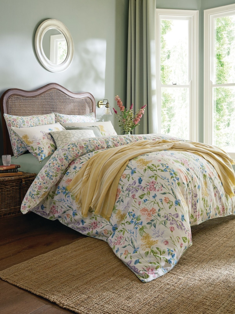 Laura Ashley Multi 100% Cotton Elston Garden Duvet Cover and Pillowcase Set - Image 1 of 6