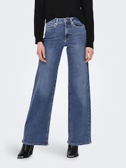 ONLY Blue Wide Leg High Waisted Jeans With Super Stretch - Image 1 of 7